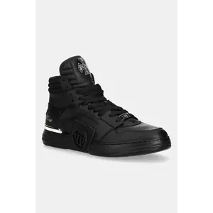 Philipp Plein sneakers din piele Phantom Kicks High Top culoarea negru, USC0822.PLE075N.0202 imagine