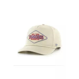 47 brand șapcă de baseball din bumbac MLB New York Yankees culoarea bej, B-CAIRN17DHP-K0 imagine