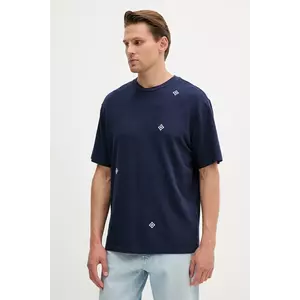 United Colors of Benetton tricou din bumbac culoarea bleumarin, cu imprimeu, 325RU10AL imagine