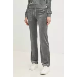 Juicy Couture pantaloni de trening din velur DEL RAY PANT culoarea gri, neted, JCAP180 imagine