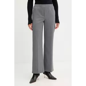 Weekend Max Mara pantaloni cu lână PETRA culoarea gri, drept, high waist, 2525136032600 imagine