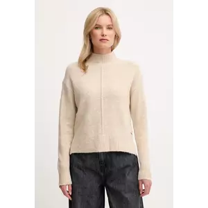 Pepe Jeans pulover din amestec de lână culoarea bej, cu turtleneck, PL7000032 imagine