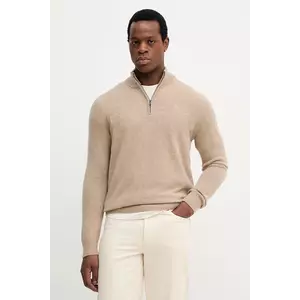 Hackett London pulover de lână culoarea bej, HM7000078 imagine