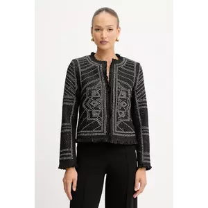 Morgan sacou culoarea negru, un singur rand de nasturi, cu model, VCLIKY imagine