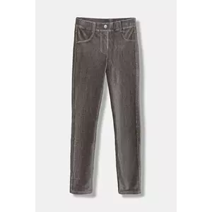 United Colors of Benetton pantaloni din catifea pentru copii culoarea gri, uni, 4DZBCE00R imagine