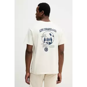 Levi's tricou din bumbac culoarea bej, cu imprimeu, 87373 imagine