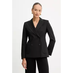 Weekend Max Mara geacă de lână ORNATI culoarea negru, cu două rânduri de nasturi, uni, 2525046012600 imagine