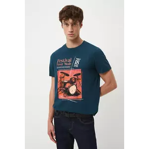 Medicine tricou din bumbac culoarea turcoaz, cu imprimeu imagine