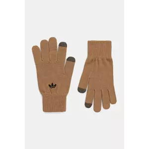 adidas Originals mănuși Adicolor culoarea maro, JW7907 imagine