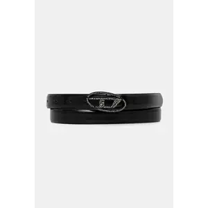 Diesel curea de piele OVAL D LOGO B-1DR STRASS 20 culoarea negru, X09972.P6958 imagine