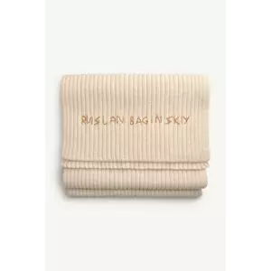 Ruslan Baginskiy eșarfă de lână culoarea bej, cu imprimeu, SKR036-MW-FL-CD24 imagine