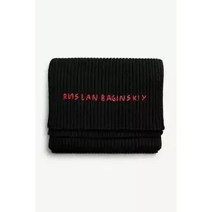 Ruslan Baginskiy eșarfă de lână culoarea negru, cu imprimeu, SKR033/034-MW-FL-CD24 imagine