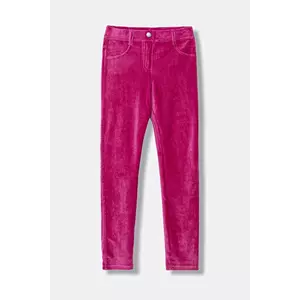 United Colors of Benetton pantaloni din catifea pentru copii culoarea roz, uni, 4DZBCE00R imagine