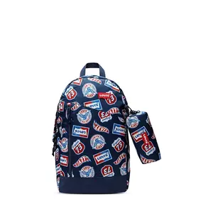 Levi's ghiozdan copii EXPLORE PACK W/ PENCIL CASE culoarea bleumarin, mare, cu imprimeu, 9A8704 imagine