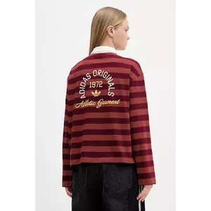 adidas Originals longsleeve din bumbac LS GFX POLO culoarea roșu, KF2323 imagine