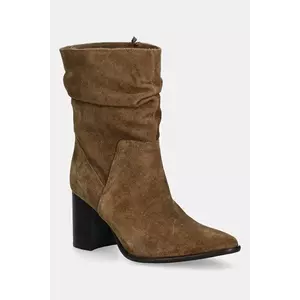 Medicine botine culoarea maro, cu toc drept imagine