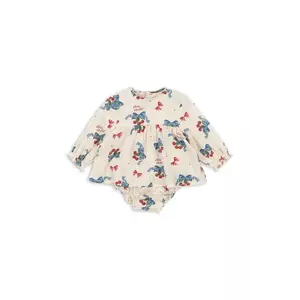 Konges Sløjd rochie bebe ELIN ROMPER GOTS culoarea bej, mini, evazati, KS103795 imagine