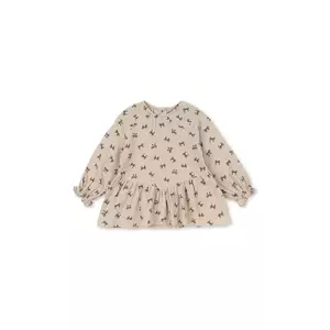 Konges Sløjd bluză de bumbac pentru copii COCO BLOUSE GOTS culoarea bej, cu imprimeu, KS103757 imagine