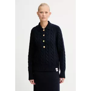 Bally pulover de lână culoarea bleumarin, călduros, WKN0BG imagine