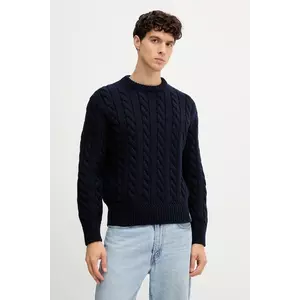 Bally pulover de lână culoarea bleumarin, călduros, MKN07V imagine