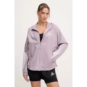 adidas Performance jachetă de alergare HYGLM culoarea roz, de tranziție, JX7382 imagine
