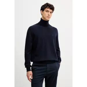 Bally pulover de cașmir culoarea bleumarin, light, cu guler, MKN08O imagine