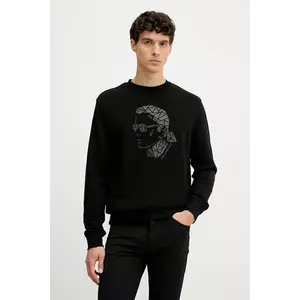 Karl Lagerfeld bluză culoarea negru, cu imprimeu, 554910.705042 imagine