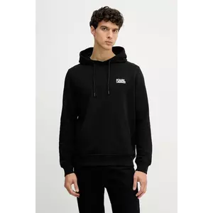 Karl Lagerfeld hanorac de bumbac culoarea negru, cu glugă, cu imprimeu, 554917.705092 imagine