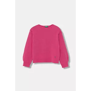 United Colors of Benetton pulover de lână pentru copii culoarea roz, light, 126WC108Q imagine