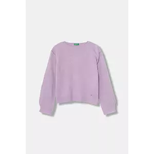 United Colors of Benetton pulover de lână pentru copii culoarea violet, light, 126WC108Q imagine