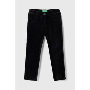 United Colors of Benetton pantaloni copii culoarea negru, neted imagine
