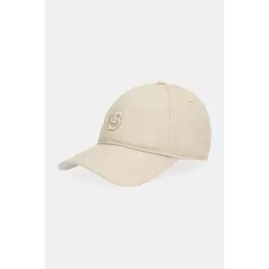 BOSS șapcă de baseball din bumbac culoarea bej, cu imprimeu, 50533348 imagine