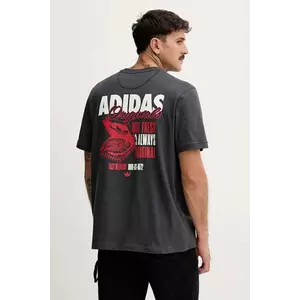 adidas Originals tricou din bumbac Pizza Box Tee culoarea gri, cu imprimeu, HY2074 imagine