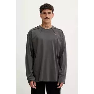 Diesel longsleeve din bumbac T-CRAHOR-BOXT-LS-T1 culoarea gri, uni, A19464.0NIAX imagine