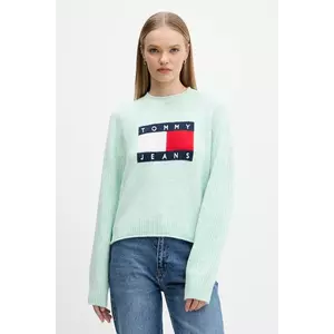 Tommy Jeans pulover din amestec de lână culoarea turcoaz, light, DW0DW21782 imagine