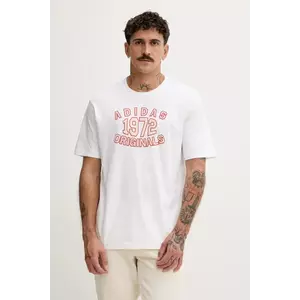 adidas Originals tricou din bumbac Varsity culoarea alb, cu imprimeu, JX8174 imagine