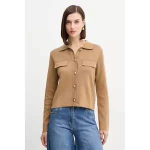 Morgan cardigan din amestec de lână culoarea maro, light, MIMDIE imagine