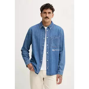 Karl Lagerfeld Jeans cămașă jeans culoarea bleumarin, cu guler clasic, regular, A4M16001 imagine