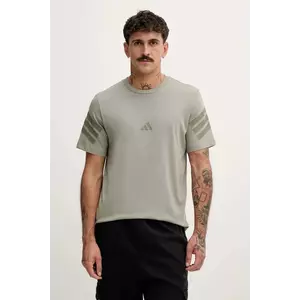 adidas tricou din bumbac Fi 3S culoarea verde, cu imprimeu, JW7073 imagine