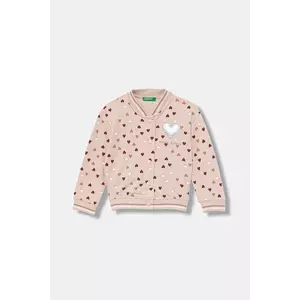 United Colors of Benetton bluză copii culoarea roz, cu imprimeu, 3YCMG5040 imagine