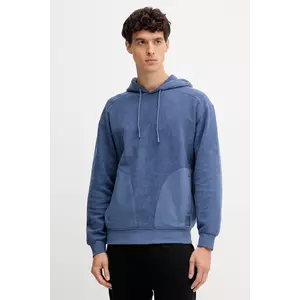 United Colors of Benetton hanorac de bumbac cu glugă, uni, 3NMEU201X imagine