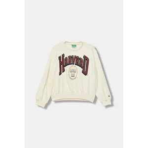 United Colors of Benetton bluză copii culoarea bej, cu imprimeu, 32N4C10PQ imagine