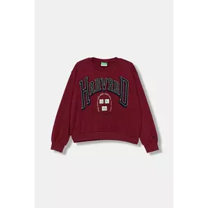 United Colors of Benetton bluză copii culoarea bordo, cu imprimeu, 32N4C10PQ imagine