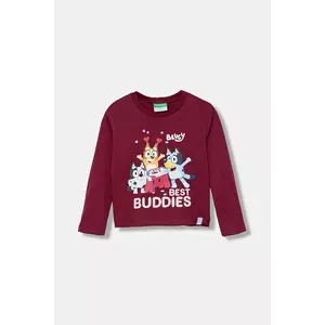 United Colors of Benetton longsleeve din bumbac pentru copii culoarea bordo, 3I1XG10KI imagine