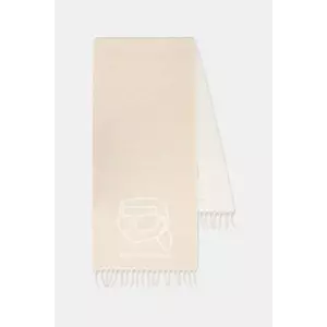 Karl Lagerfeld eșarfă cu lână culoarea bej, cu imprimeu, A4W33051 imagine