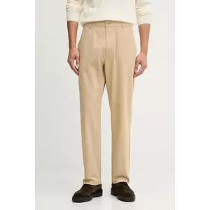 United Colors of Benetton pantaloni de bumbac culoarea maro, drept, 4QHDUF05N imagine