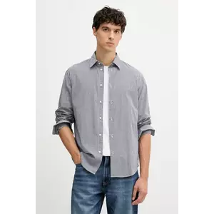 United Colors of Benetton cămașă din bumbac culoarea bleumarin, cu guler clasic, regular, 52MCUQ04A imagine