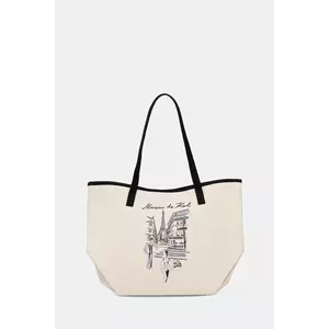 Karl Lagerfeld geantă de bumbac culoarea bej, A4W50057 imagine