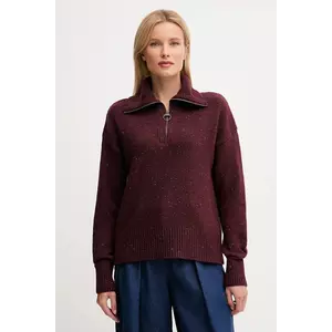 Barbour pulover de lână culoarea bordo, cu turtleneck, LKN1579 imagine