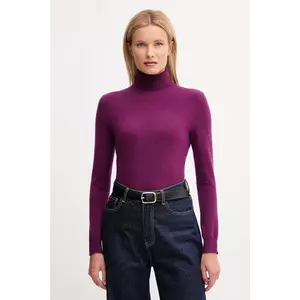 United Colors of Benetton pulover de lână culoarea gri, cu guler, 1002D2348 imagine